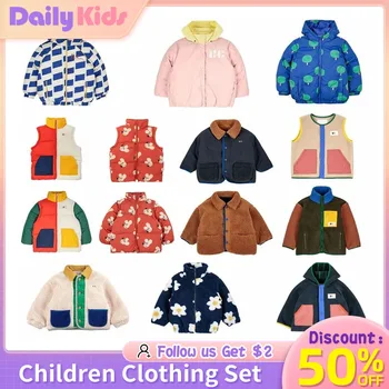  Daily Kids Winter Бренд BC, детская Теплая верхняя одежда, куртки для девочек, Бархатная куртка для мальчиков, пальто, Детские пуховики, Одежда 2023 г.